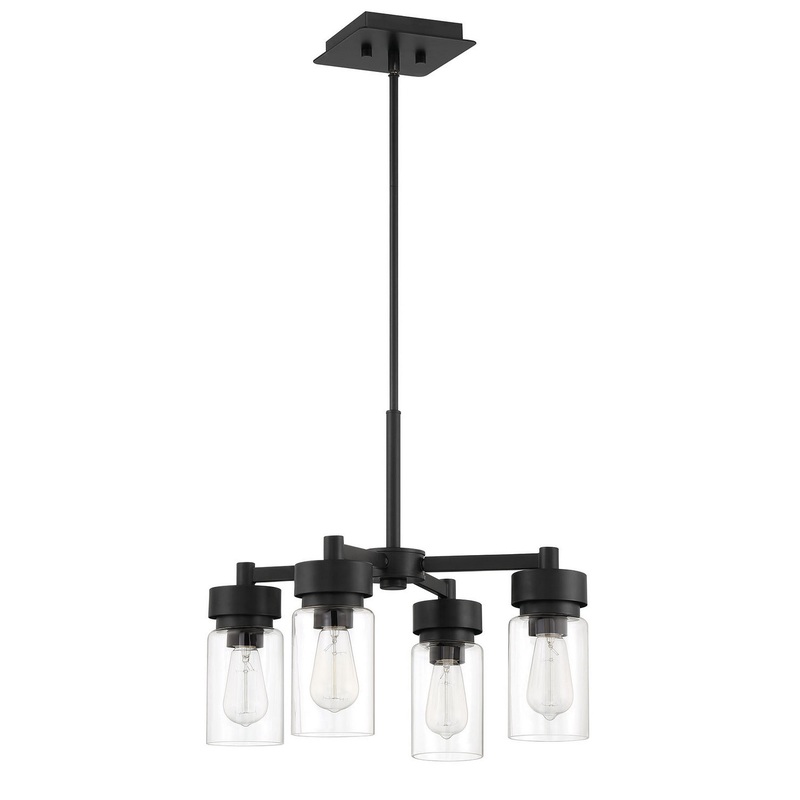 Craftmade 57124-MN Bennet Four Light Outdoor Chandelier Midnight