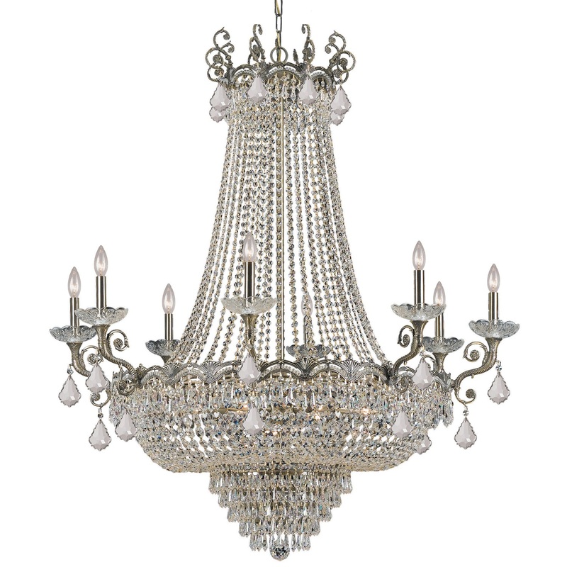 Crystorama 1488-HB-CL-MWP Majestic 20 Light Chandelier Historic Brass
