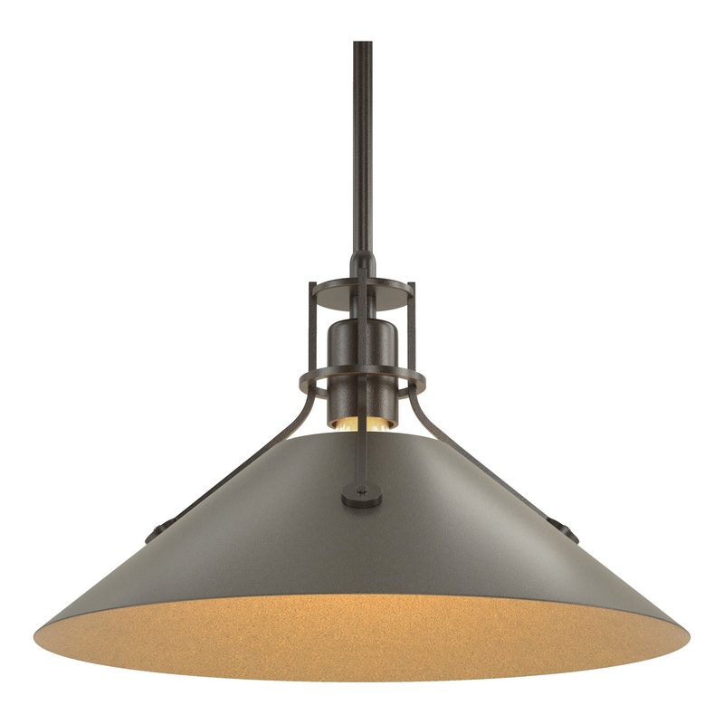 Henry Medium Steel Shade Pendant Oil Rubbed Bronze Dark Smoke