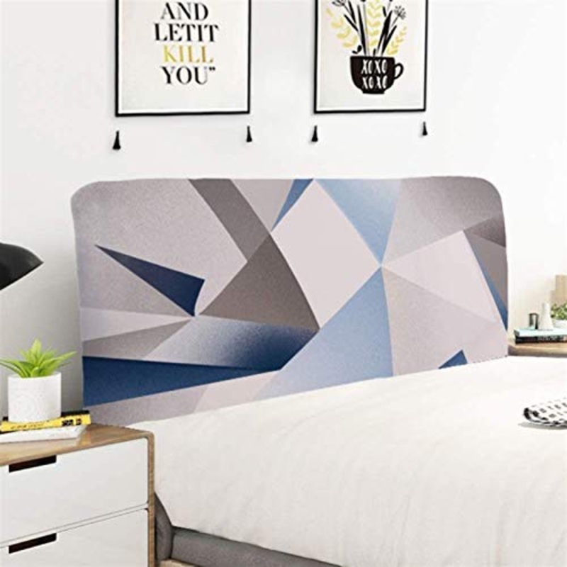 LANG ZI 120/150CM Elevata Elasticit Fodera per testiera, Stampa pi Colori Disponibili per Camera da Letto Calda in Stile Moderno,Motivi Geometrici Copri Testata Letto Matrimoniale Elastica,