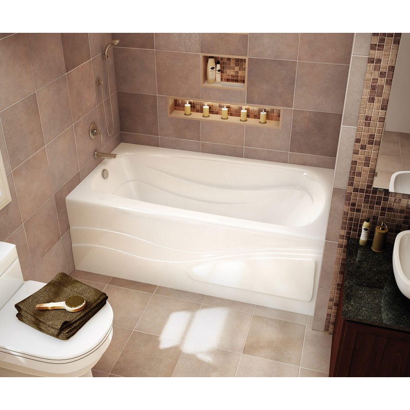 MAAX 102205-000-001-001 Tenderness 6042 Acrylic Alcove Left-Hand Drain Bathtub in White