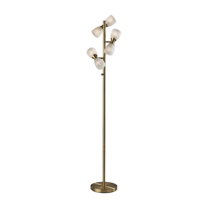 Nina LED Floor Lamp Antique Brass