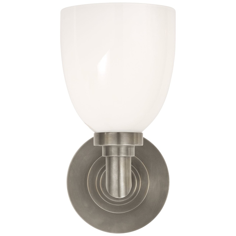 One Light Bath Sconce from the Wilton Collection in Antique Nickel Finish by Visual Comfort Signature
