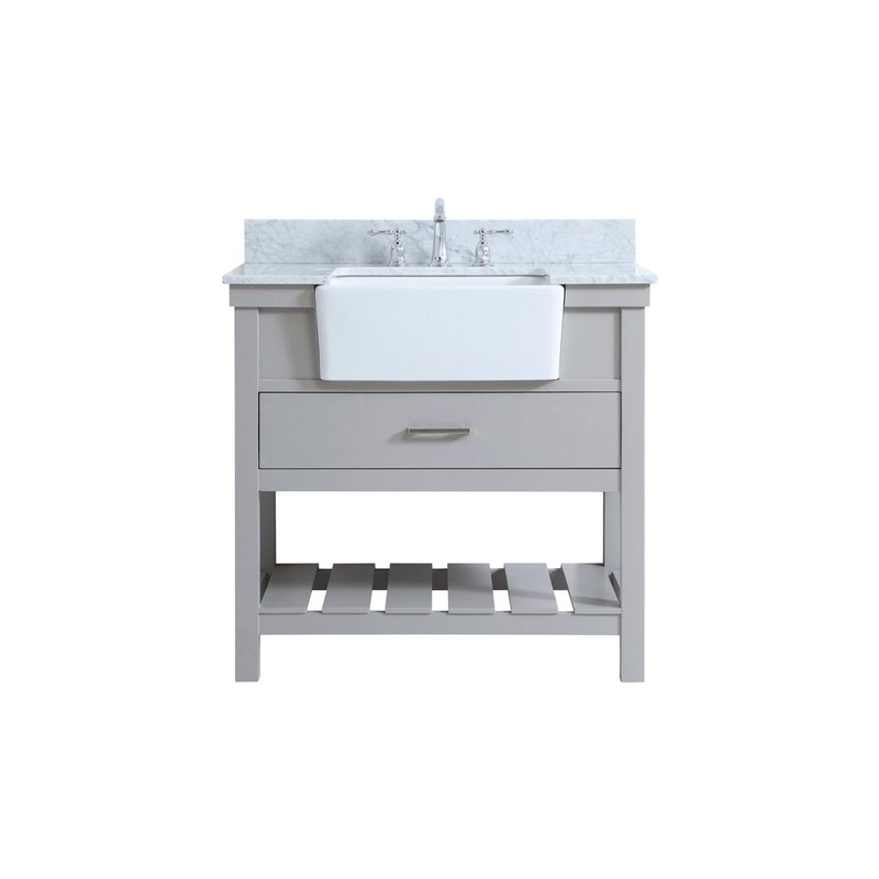 Single Bathroom Vanity from the Clement Collection in Grey Finish by Elegant Lighting