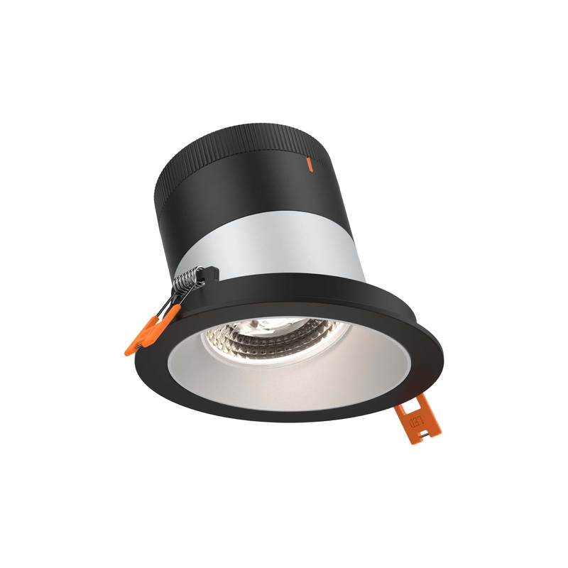 4″ Modular Downlight Alzak with Black Trim 60 Degrees Sloped Ceiling
