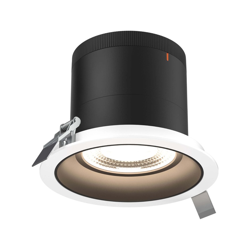 6″ Modular Downlight Black with White Trim 20 Degrees Regressed