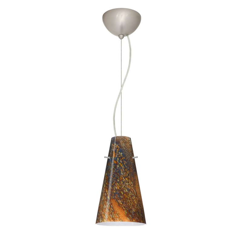 Besa 1KX-4124CE-LED-SN Cierro One Light Pendant Satin Nickel (Discontinued)