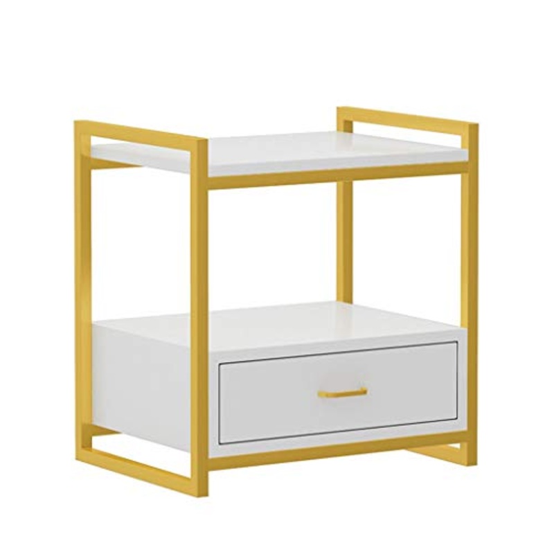 Comodino Legno Moderno Minimalista Bianco Camera da Letto con cassetti Mobile Contenitore Creativo FANJIANI