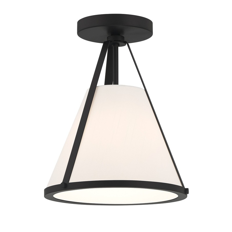 Crystorama FUL-900-BK_CEILING Fulton One Light Semi Flush Mount Black