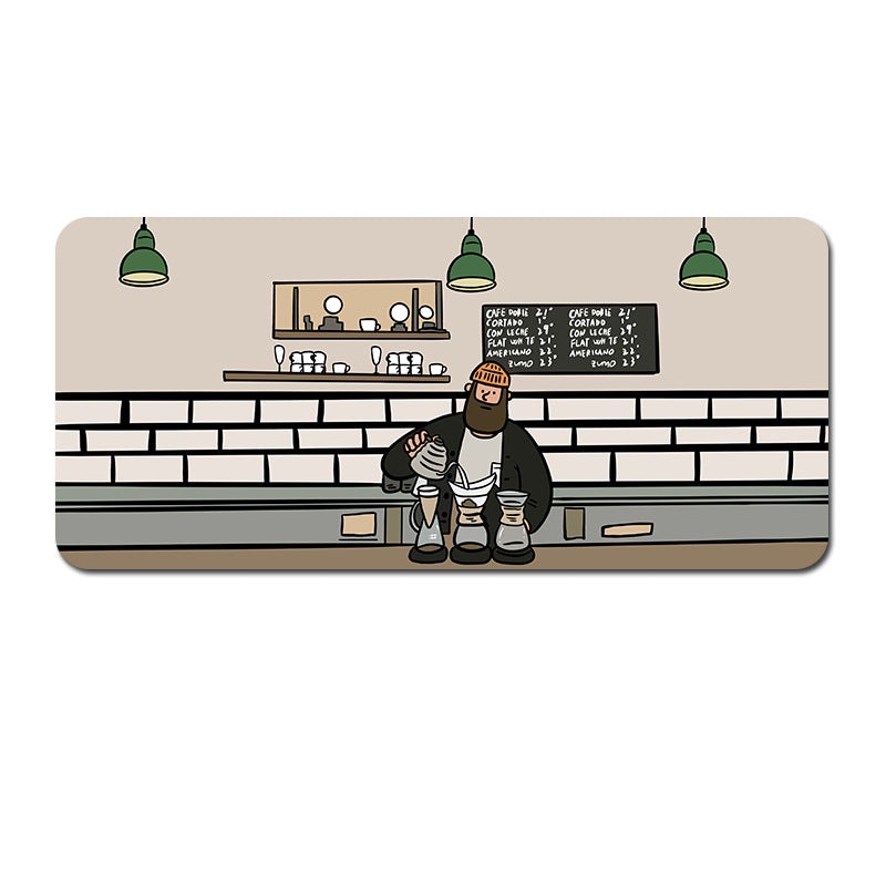 Extended Gaming Mousepad (80x30x0.4cm) – Big Beard Uncle Design, Stitched Edges – Style 2