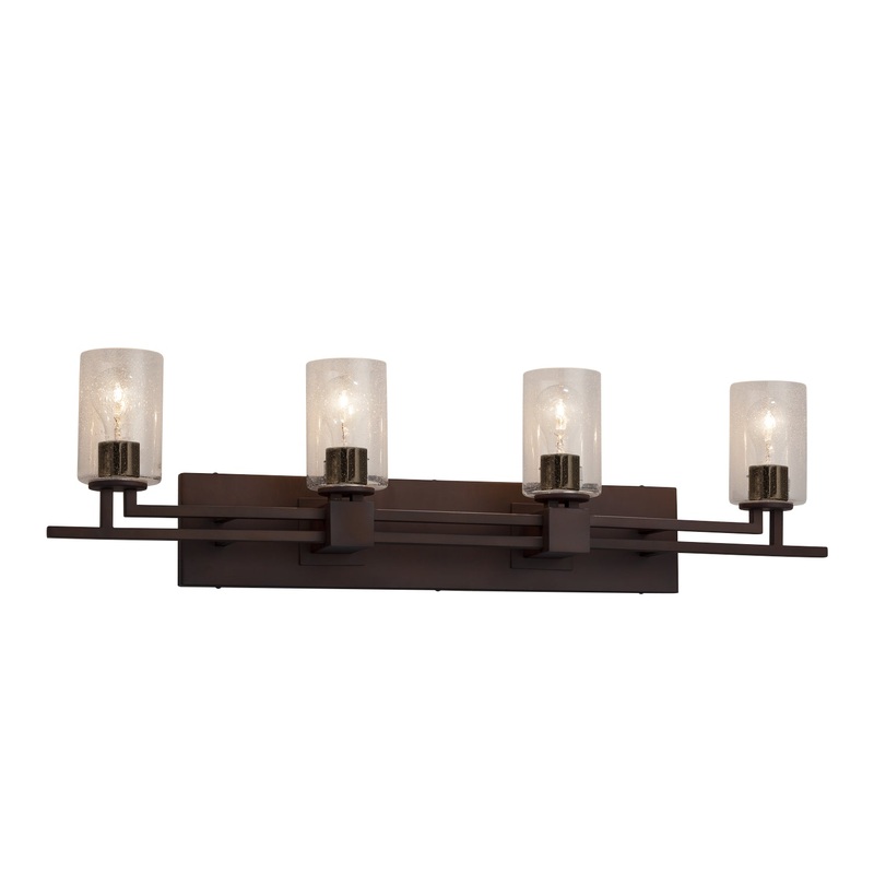Four Light Bath Bar from the Fusion Collection in Dark Bronze Finish by Justice Designs