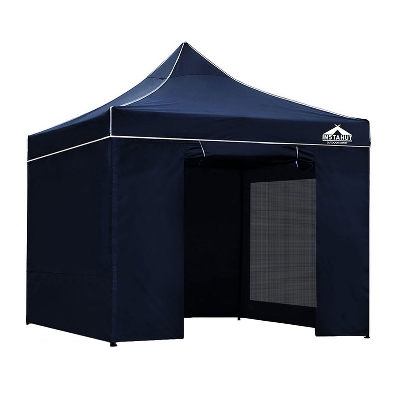 Instahut Gazebo Pop Up Marquee 3×3 Folding Tent Gazebos Camping 500D Oxford Navy