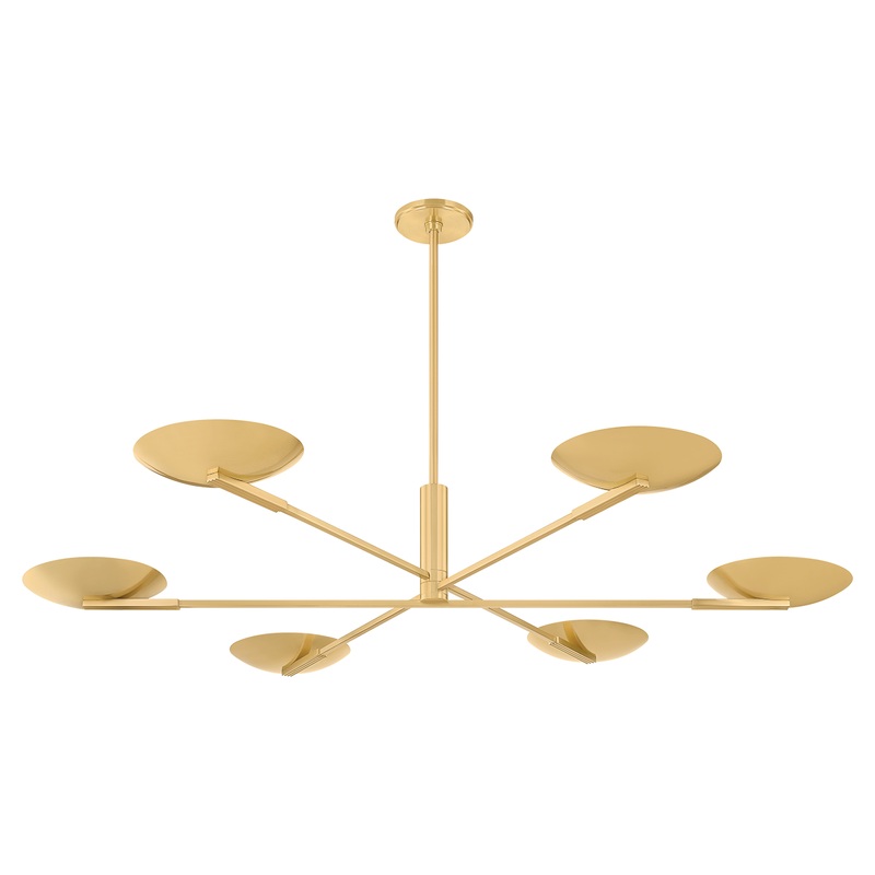 Johnson 6-Light LED Chandelier Aged Brass