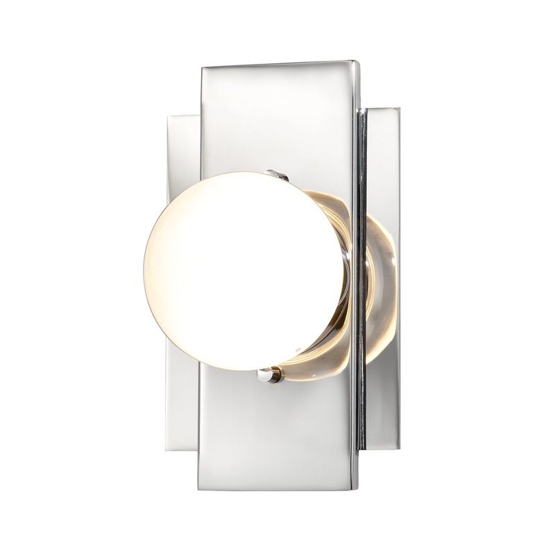 LED Wall Sconce from the Luna Collection in Polished Chrome Finish by Justice Designs