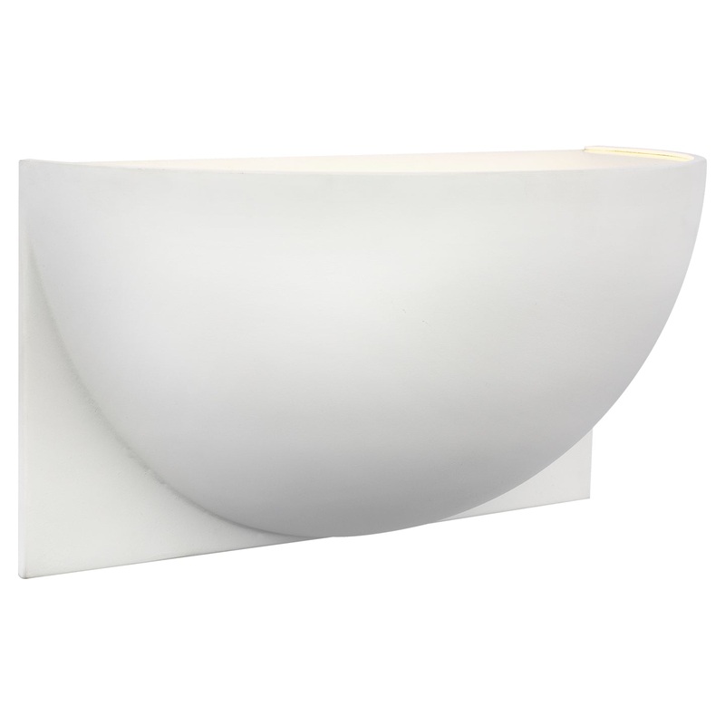 LED Wall Sconce from the Quarter Sphere Collection in White Finish by Visual Comfort Signature