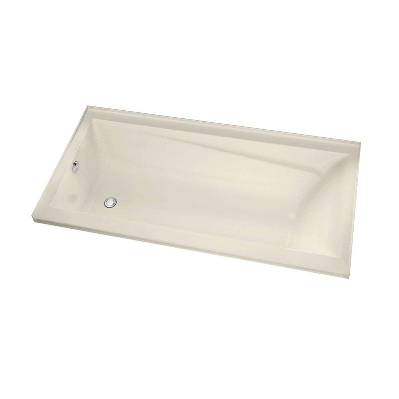 MAAX 106182-R-103-004 Exhibit 7236 IF Acrylic Alcove Right-Hand Drain Aeroeffect Bathtub in Bone