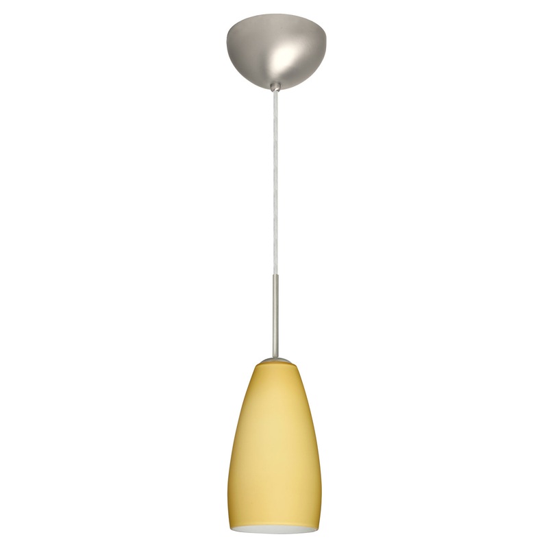 One Light Pendant from the Chrissy Collection in Satin Nickel Finish by Besa