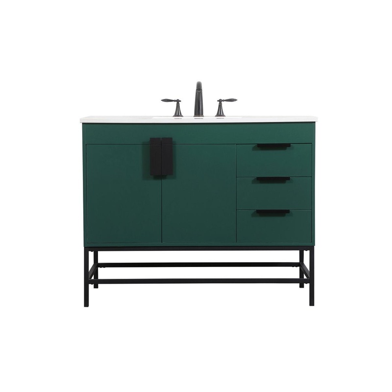Single Bathroom Vanity from the Eugene Collection in Green Finish by Elegant Lighting