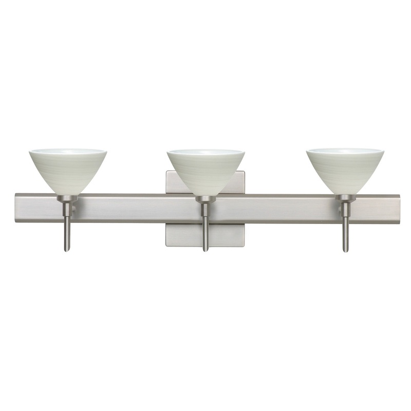 Three Light Wall Sconce from the Domi Collection in Satin Nickel Finish by Besa