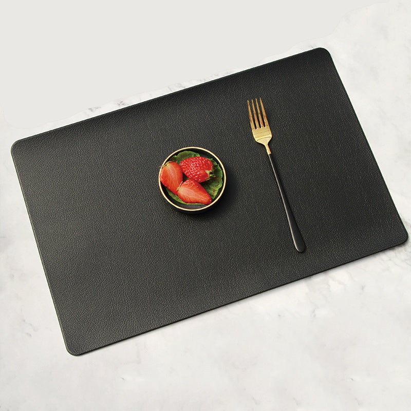 5 PCS Black Nordic Style Leather Placemat – Anti-Slip, Heat-Resistant Table Mat 30cm x 45cm
