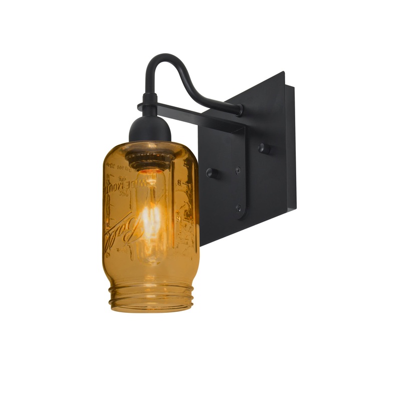 Besa 1WG-MILO4AM-BK Milo One Light Wall Sconce Black