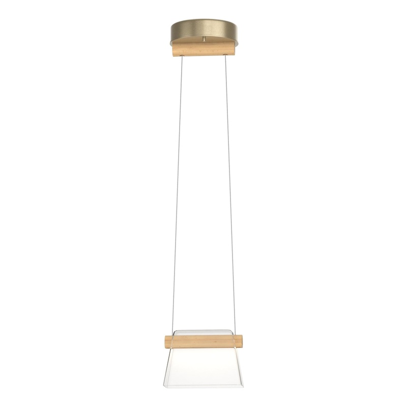 Cowbell LED Mini Pendant Soft Gold Clear Glass (ZM)