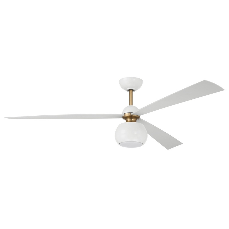Craftmade OTT60WSB3 Otto 60″Ceiling Fan White/Satin Brass