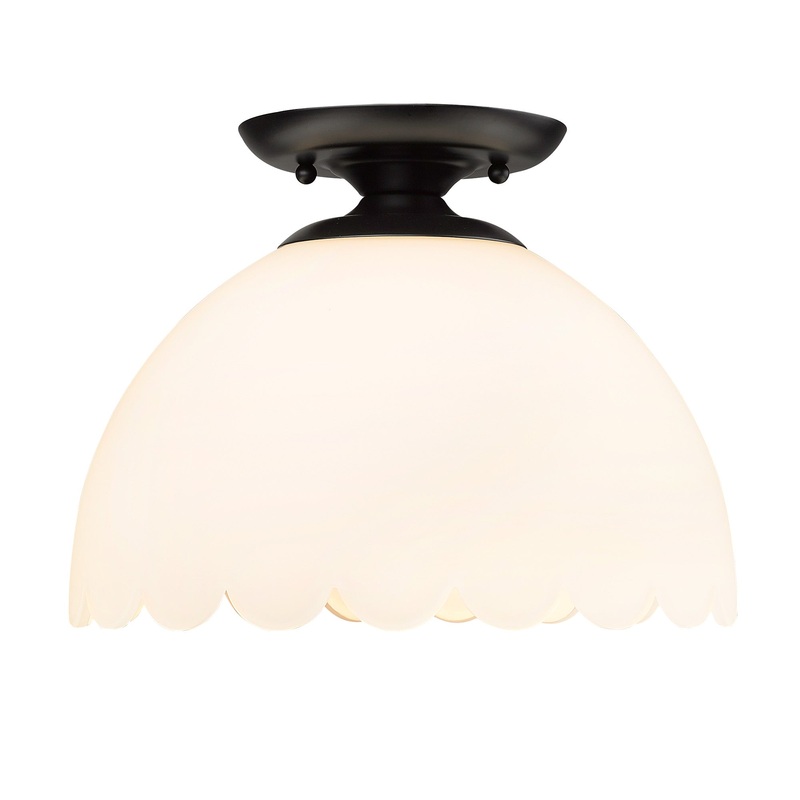 Dorinda BLK Matte Black Semi-Flush