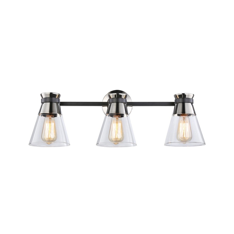 Kanata Bathroom Vanity Light – Black & Brushed Nickel / 3-Light