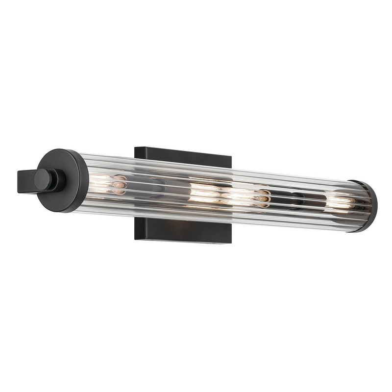 Kichler 45649BK Four Light Linear Bath, Black