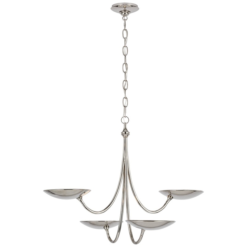 LED Chandelier from the Keira Collection in Polished Nickel Finish by Visual Comfort Signature