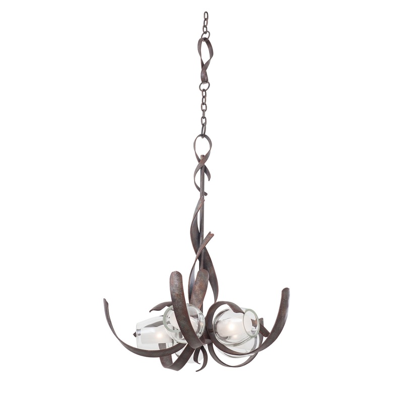 LED Chandelier from the Solana Collection in Oxidized Copper Finish by Kalco