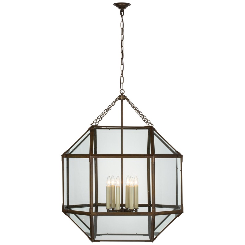 LED Lantern from the Morris Collection in Antique Zinc Finish by Visual Comfort Signature