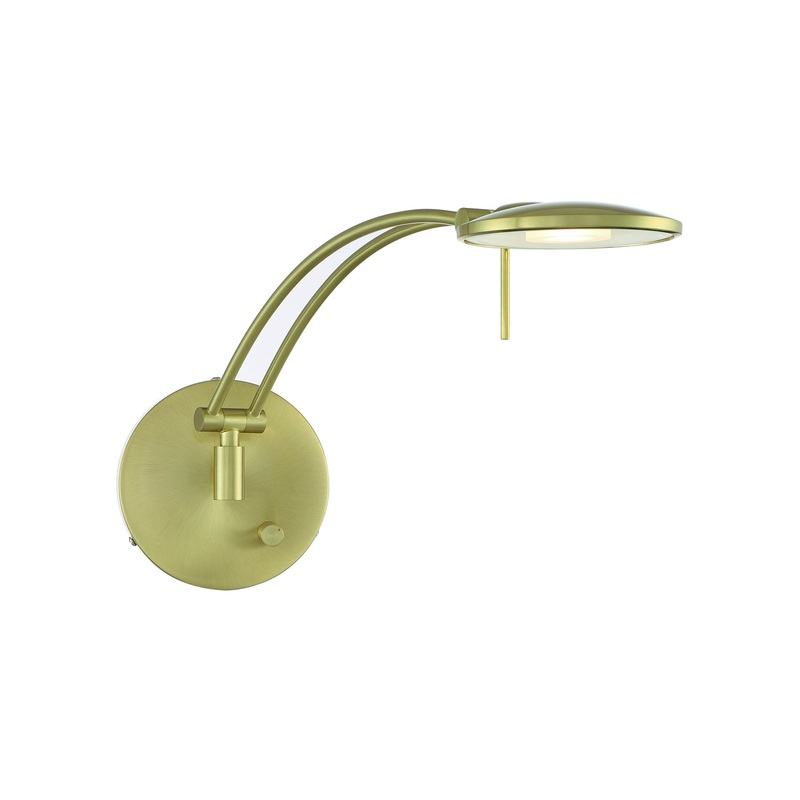 LED Wall Sconce from the Dessau Turbo Collection in Satin Brass Finish by Arnsberg
