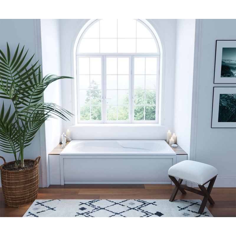 MAAX 102945-000-001-000 Baccarat 72 x 36 Acrylic Alcove End Drain Bathtub in White