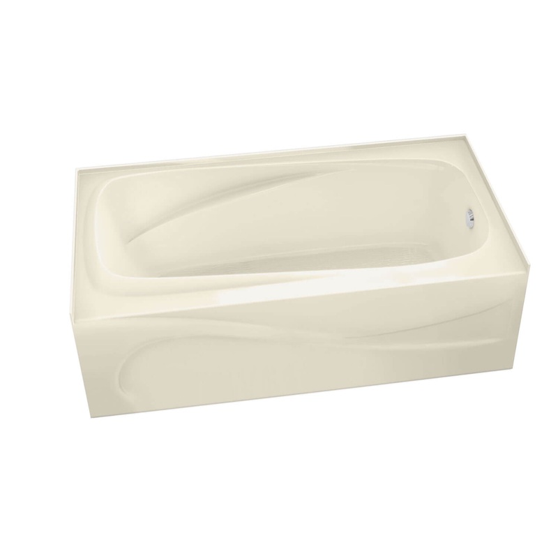 MAAX 105231-L-091-004 Santorini 60 x 32 Acrylic Alcove Left-Hand Drain 10 Microjets Bathtub in Bone