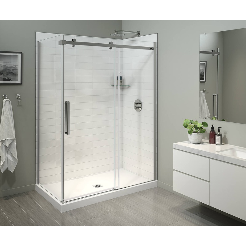 MAAX 134951-900-084-000 Halo Pro 60 x 32 x 78 3/4 in Sliding Shower Door for Corner Installation with Clear glass in Chrome