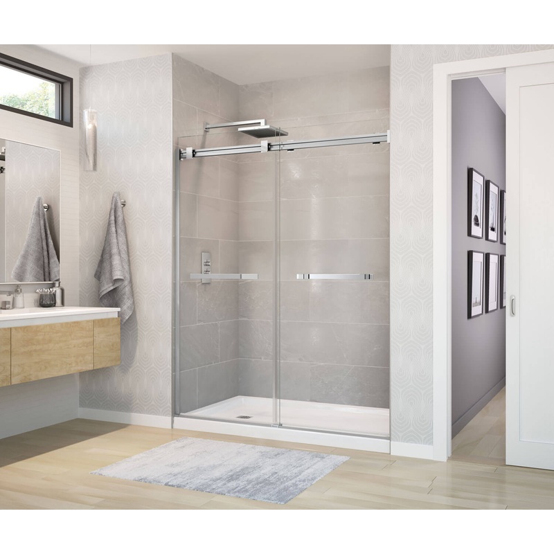 MAAX 136272-900-084-000 Duel 56-58  x 70 -74 in. 8mm Bypass Shower Door for Alcove Installation with Clear glass in Chrome