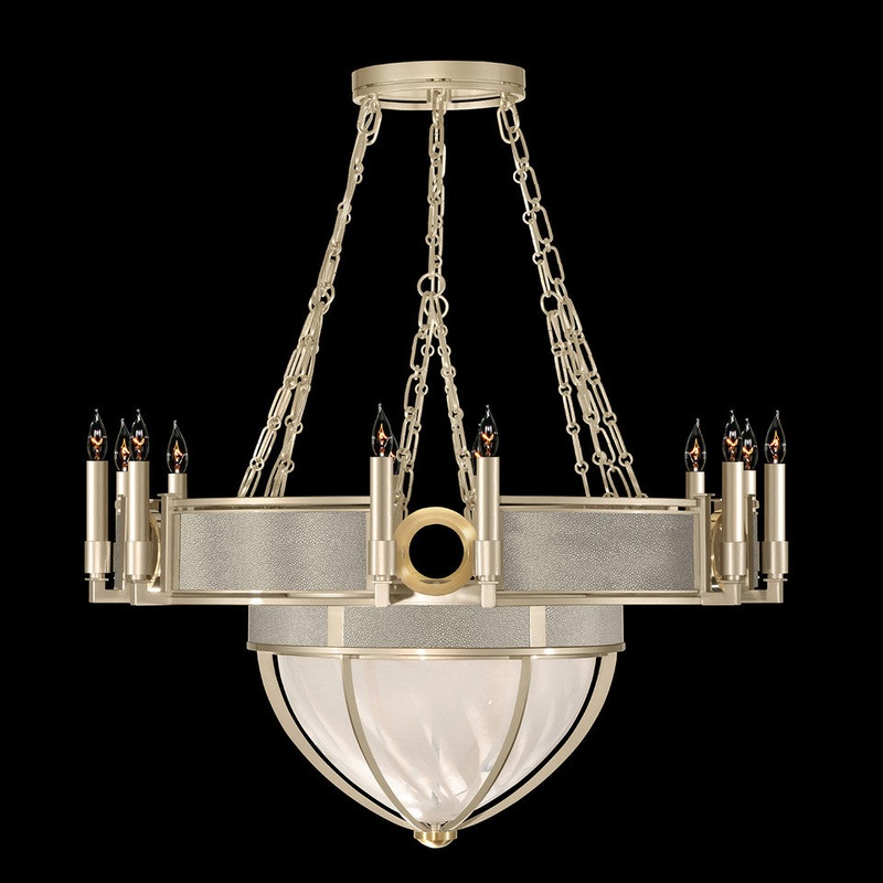 Mirage 35.75″W Round Chandelier Champagne/Brass/Coco