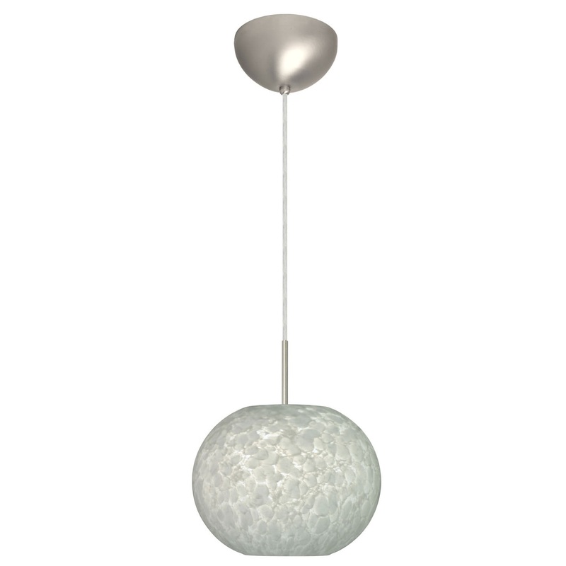 One Light Pendant from the Luna Collection in Satin Nickel Finish by Besa