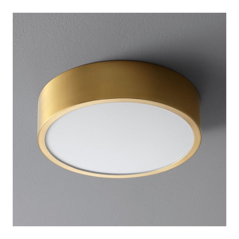 Peepers Single-Light 10″ Flush Mount Ceiling Fixture – Aged Brass