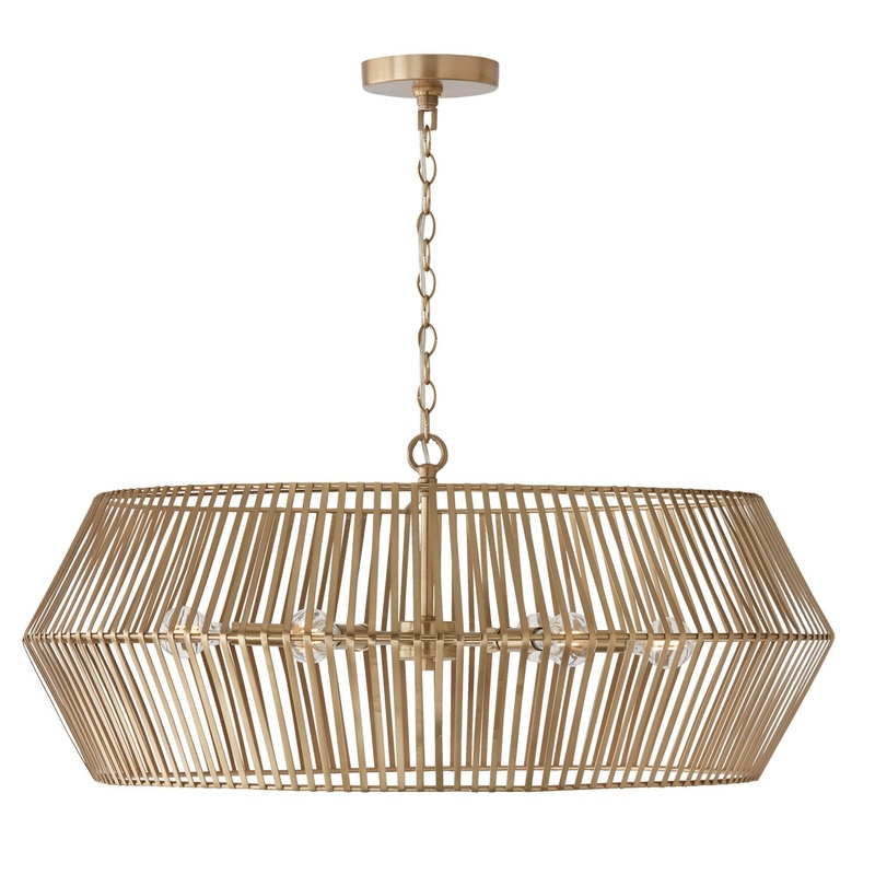 Six Light Chandelier from the Kaiya Collection in Matte Brass Finish by Capital Lighting