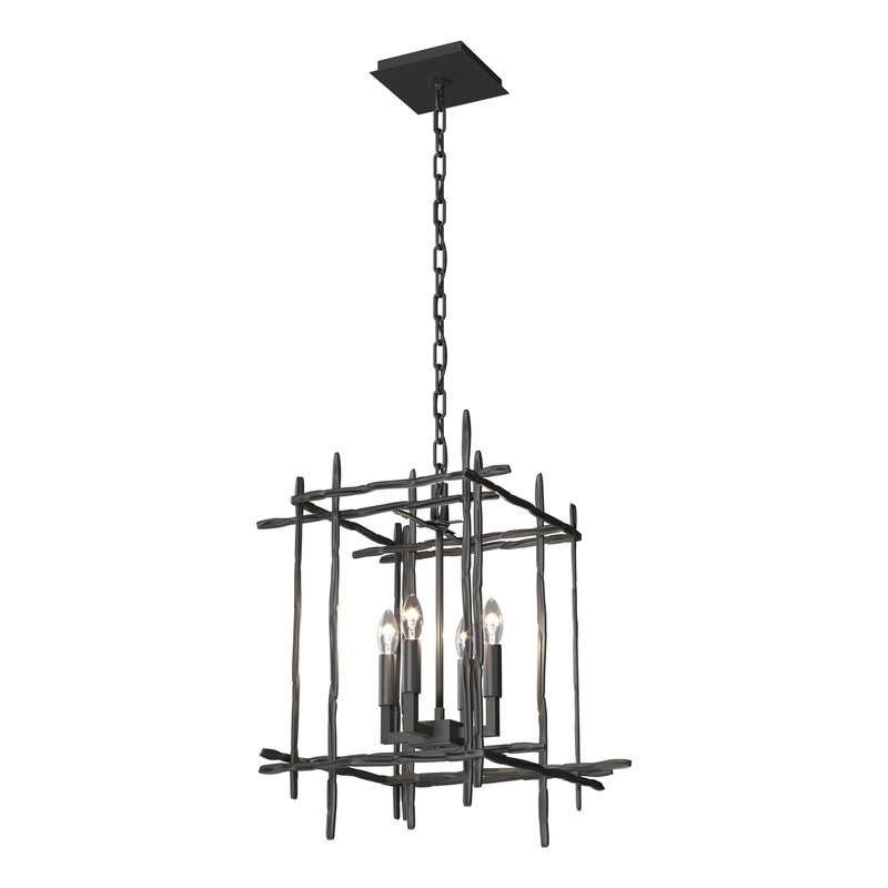 Tura 4-Light Small Chandelier Black
