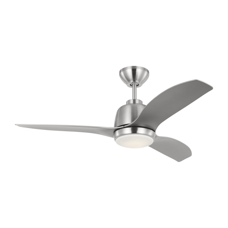 44″Ceiling Fan from the Avila Collection in Brushed Steel Finish by Visual Comfort Fan