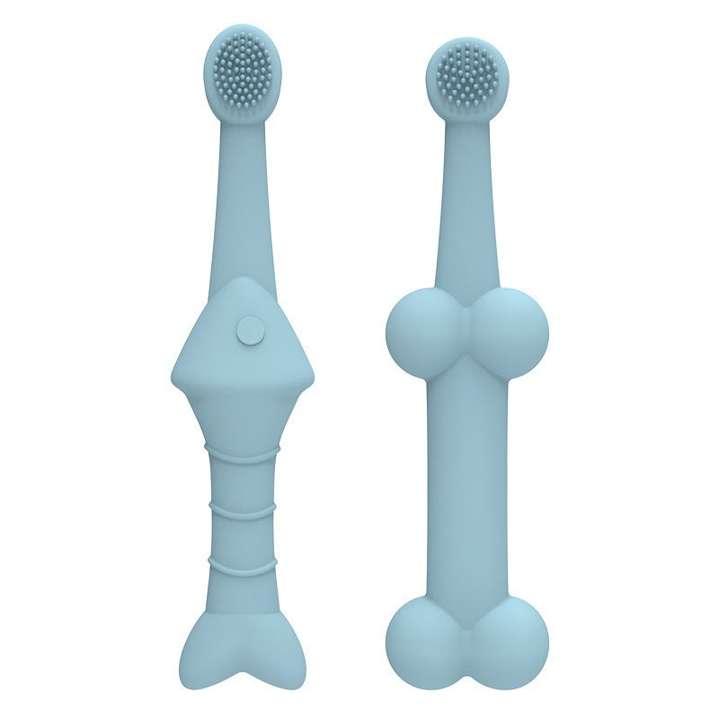 6 x Silicone Pet Toothbrush (3 Fish shape and 3 Bone shape) Blue Gentle Food-Grade Silicone Pet Toothbrush – Promotes Healthy Teeth & Gums for Dogs & Cats