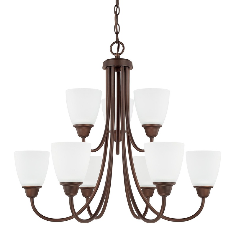 Capital Lighting 415191BZ-337 Trenton 9 Light Chandelier Bronze