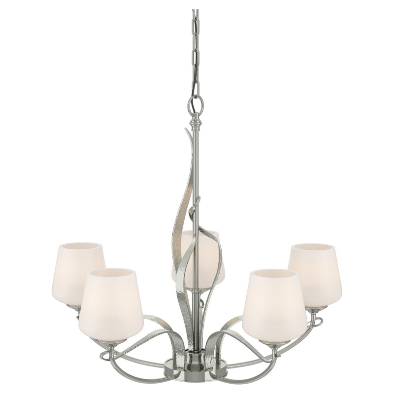 Flora 5-Arm Chandelier Sterling Opal Glass (GG)