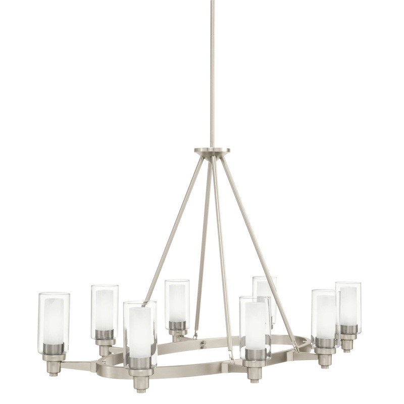 Kichler 2345NI Eight Light Chandelier, Brushed Nickel