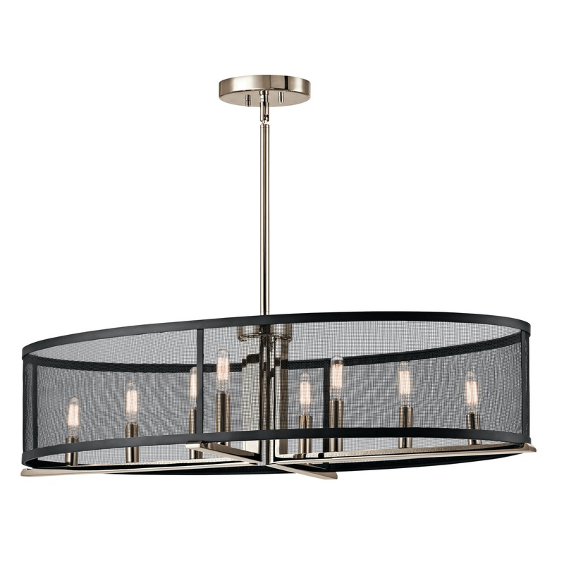 Kichler 43712PN Eight Light Chandelier, Polished Nickel