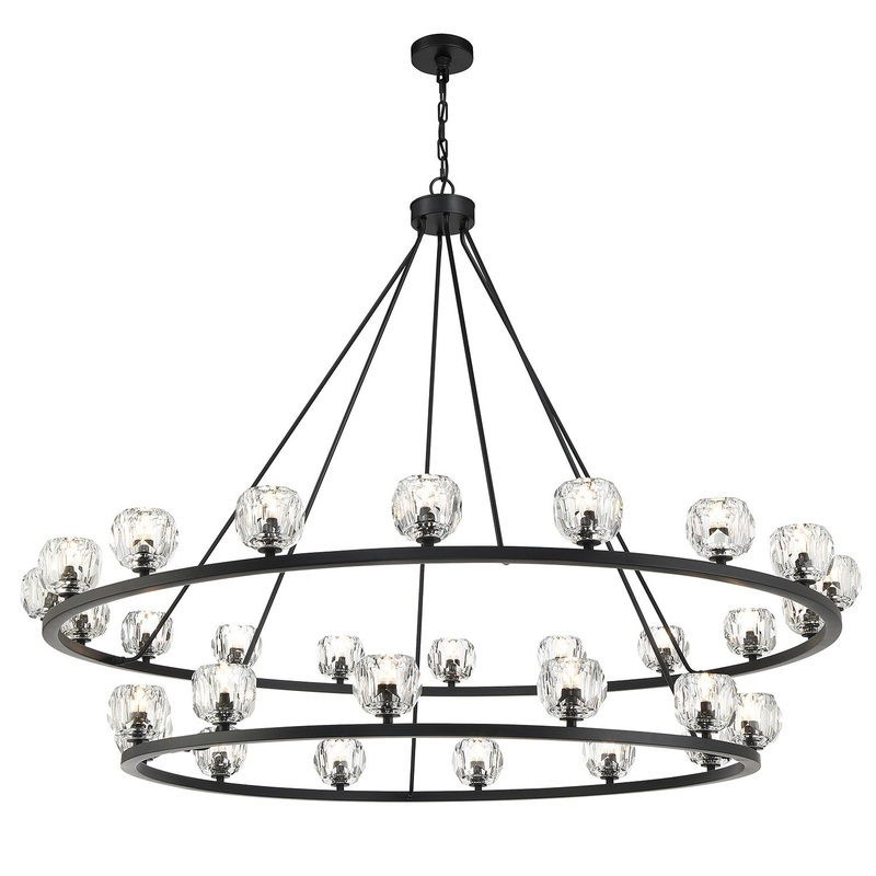 LED Chandelier from the Aragon Collection in Matte Black Finish by Crystorama